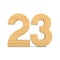 Number twenty three on white background. Isolated 3D illustration