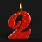 Number Two Candle Means Second Birthday Or
