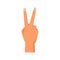 Number two, hand gesture with raised fingers