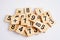 Number wood block cubes for learning Mathematic, education math concept