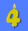 Numbered birthday candle 4 vector concept