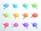 Numbered Gradient Thought Bubbles 1 to 12 Vector