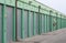 Numbered self storage and mini storage garage units