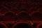 Numbered theater chairs with red velvet