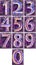 Numbering on a violet background.