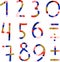 numbers from 1 to 10 and mathematical signs