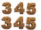 Numbers: 3, 4, 5, 6. Sand alphabet in 3D render.