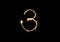 Numbers 3 or three Sparkler firework light isolated on black background