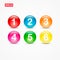 Numbers circle button with six colors