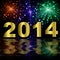 Numbers of coming year 2014 on a background a bright bange