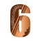 Numbers cookies chocolate vector - number 6 with flowers, leaves holidays and ornaments. Illustration cookies numbers