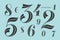 Numbers font. Classical elegant font