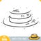 Numbers game, dot to dot game for children, Boater hat