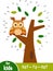 Numbers game, dot to dot game for children, Night landscape. The owl in the tree