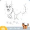 Numbers game, education game for children, German shepherd dog