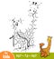 Numbers game, education game for children, Two giraffes