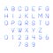 Numbers and letters pixel perfect gradient linear vector icons set