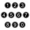 Numbers symbols icons signs simple black and white colored set