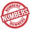 NUMBERS text written on red round stamp sign