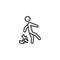 Numbness and tingling feet line icon