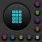 Numeric keypad dark push buttons with color icons