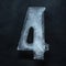 Numeric value, numbers made out of ice isolated on dark studio background