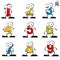 Numerical cartoon characters