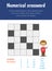 Numerical crossword Educational Sheet. Primary module for Logic Reasoning. 5-6 years old
