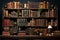 Numerous aged books grace shelves, forming a timeless tapestry within the library