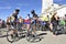 Numerous cyclists who climbed Mount Ventoux bike celebrate their