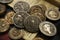 Numismatic world coins collection. Hobbies and investments in antiques.