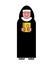 Nun and Bible contour style. Catholic Religious woman linear sty