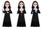 Nun cartoon character. Smiling catholic sister