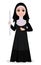 Nun cartoon character. Smiling catholic sister