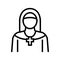 nun christianity line icon vector illustration