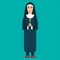 Nun religious concept people vector illustration in flat style