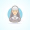 Nun, sister, cloitress icon. Avatar and person illustration.