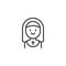 Nun smiling outline icon