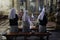 Nuns praying in the Church of the Holy Sepulchre in Jerusalem