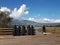 Nuns sisters in black greek orthodox religion  in sunny day looking at a lake