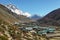 Nuptse and Lhotse peaks views from Dingboche village