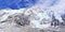 Nuptse mount in Sagarmatha National Park in the Nepal Himalaya. Hi-res panorama