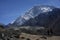 Nuptse and trekers in Himalayas