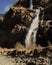 Nuranang fall or jang waterfall with scenic mountain landscape near tawang hill station