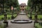 Nuremberg, Germany - August 27, 2023: Hesperides Gardens, ornamental gardens in the Renaissance and Baroque styles with fountains