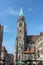 Nuremberg, Germany - August 29, 2018: A look at old houses and rooftops in the city center