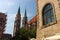 Nuremberg, Germany - August 29, 2018: A look at old houses and rooftops in the city center