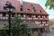 Nuremberg, Germany - August 29, 2018: A look at old houses and rooftops in the city center