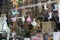 Nuremberg, Germany - August 29, 2018: Signboards and store windows on city streets on a sunny day