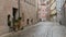 Nuremberg, Germany - December 3, 2018: Narrow German street. View of the city of Nuremberg.